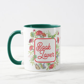 Whimsical Book Lover Mushroom Coffee Mugg