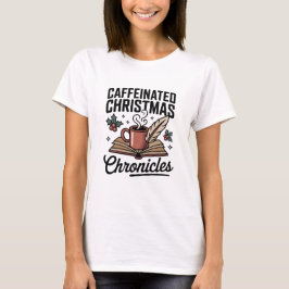Whimsical Book Mug Holiday Caffeine Cheer T Shirt