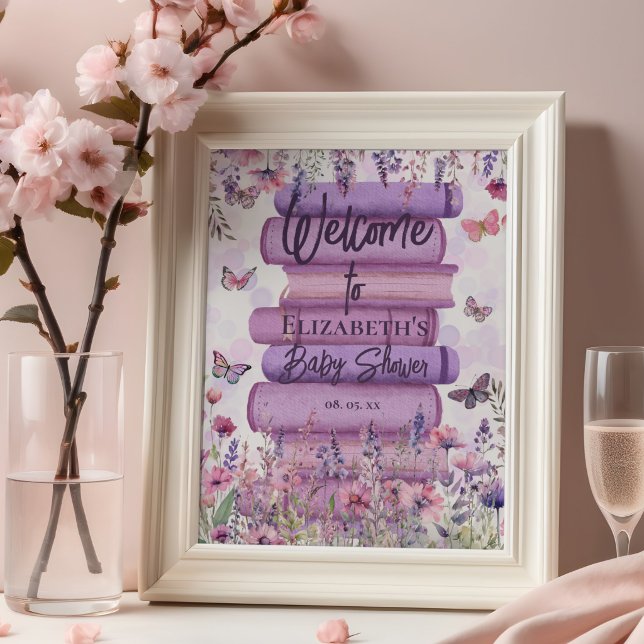 Whimsical Books Fjärilar & Vilda Blommor Välkommen Poster (Skapare uppladdad)