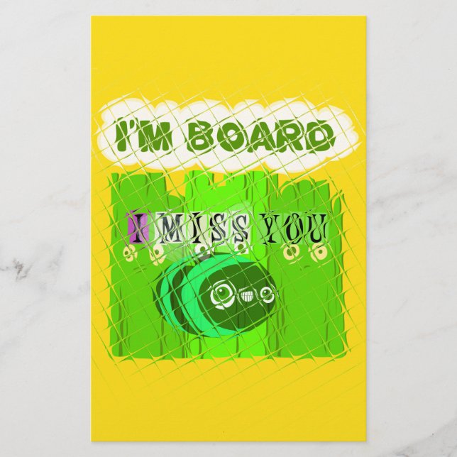 Whimsical Bored men att tänka på dig Brevpapper (Framsida)