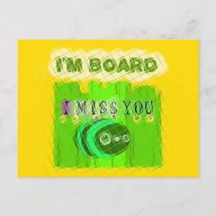 Whimsical Bored men att tänka på dig Vykort