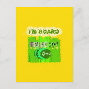 Whimsical Bored men att tänka på dig Vykort