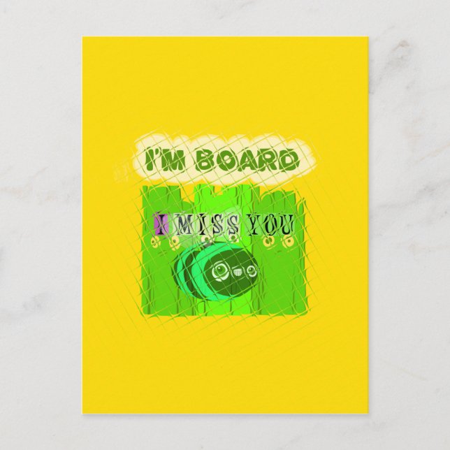 Whimsical Bored men att tänka på dig Vykort (Framsida)