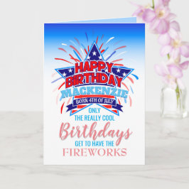 Whimsical Born den 4 juli Grattis på födelsedagen Kort