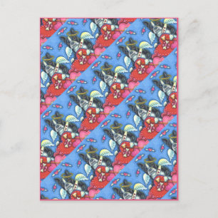 WHIMSICAL BOSTON TERRIER CUPID, CUTE HUND VALENTIN HELG VYKORT