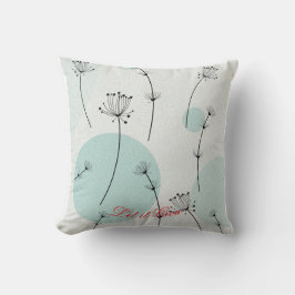 Whimsical Botanical Throw Pillow Cotton Kudde