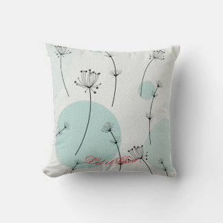 Whimsical Botanical Throw Pillow Cotton Kudde
