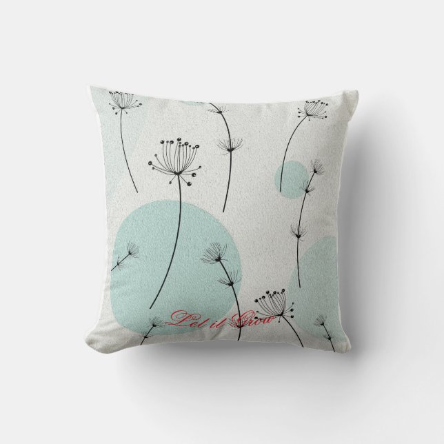 Whimsical Botanical Throw Pillow Cotton Kudde (Framsida)