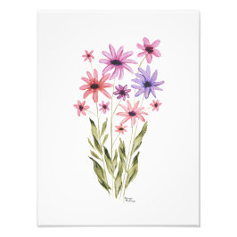 Whimsical Bouquet of Flowers Foto Print