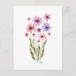 Whimsical Bouquet of Flowers Photo Print Vykort