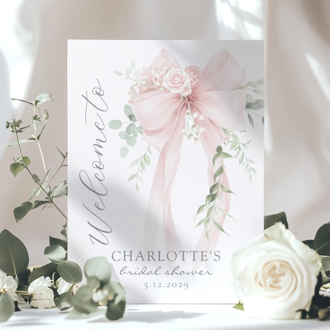 Whimsical Bow Bridal Shower Welcome Poster (Skapare uppladdad)