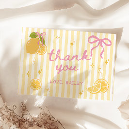 Whimsical Bow Citron Födelsedag Tack Kort