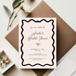 Whimsical Bow cursive border martini bridal shower Inbjudningar