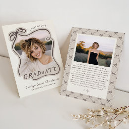 Whimsical Bow Frame Future Plans Graduation Inbjudningar