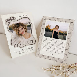 Whimsical Bow Frame Future Plans Graduation Inbjudningar