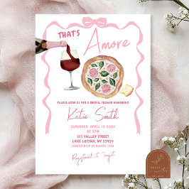 Whimsical Bow Italiens vin och pizza Det är kärlek Inbjudningar