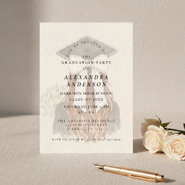 Whimsical Bow Photo Graduation Party Inbjudningar