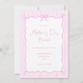 Whimsical Bow Rosa Mors dag Brunch-inbjudan Inbjudningar