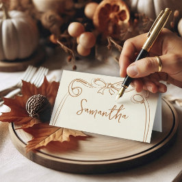 Whimsical Bow Thanksgiving Platskort Placeringskort