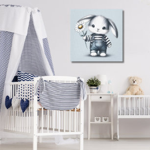 Whimsical Boy Bunny Canvastryck
