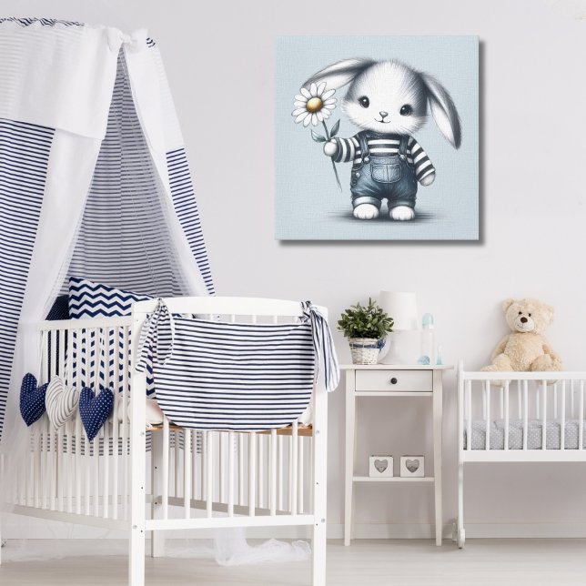 Whimsical Boy Bunny Canvastryck (Skapare uppladdad)