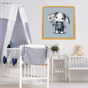 Whimsical Boy Bunny Poster
