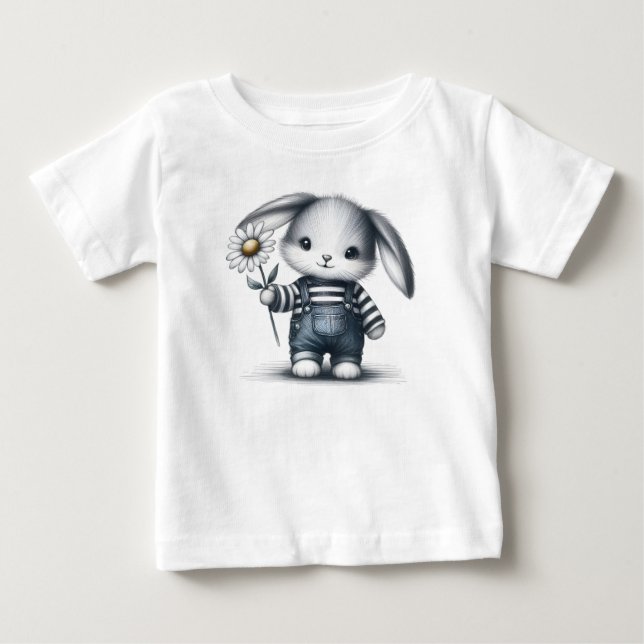 Whimsical Boy Bunny T Shirt (Framsida)
