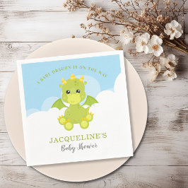 Whimsical Boy Dragon Baby Shower Papper Pappersservett