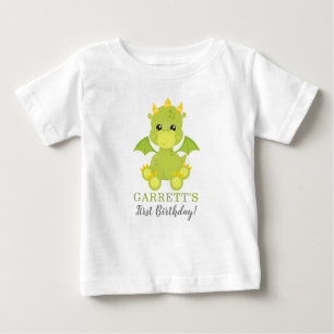 Whimsical Boy Dragon Första födelsedagen Baby T-Sh T Shirt