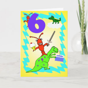 Whimsical Boy's 6e Birthday Kort
