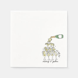 Whimsical Bröllop Cocktail Napkins Pappersservett