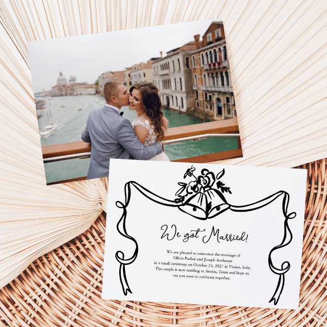 Whimsical Bröllop Photo Bröllop annonsering Inbjudningar (Skapare uppladdad)