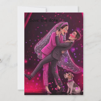 Whimsical Bröllop Save the Date med CuInvitation Inbjudningar