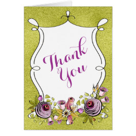 Whimsical Bröllop Tack | Blommigtar, FAUX Foil OBS Kort