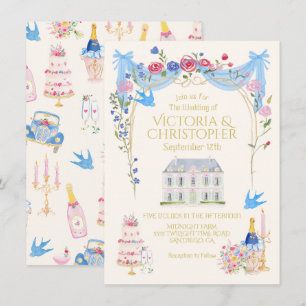 Whimsical Bröllopsslott Herrgård Inbjudningar