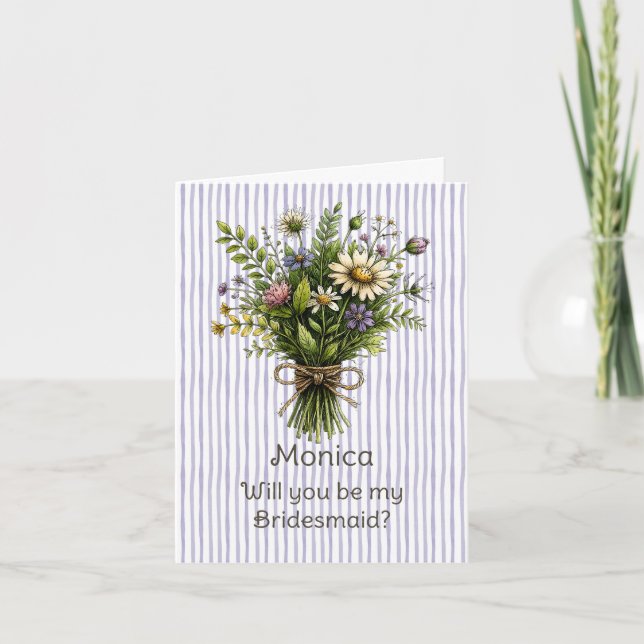 Whimsical Brudtärna Förslag med Vilda Blommor Kort (Framsida)