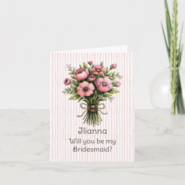 Whimsical Brudtärna Förslag med Vilda Blommor Kort (Framsida)