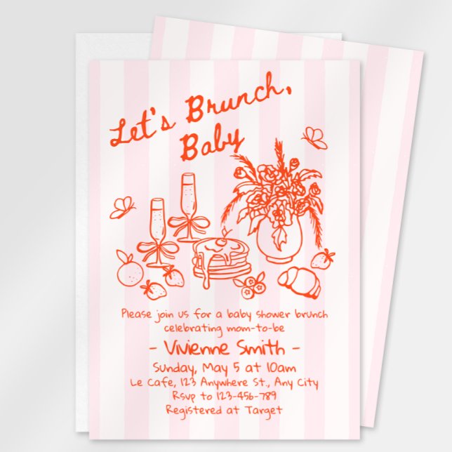 Whimsical Brunch Baby Shower Inbjudan (Skapare uppladdad)