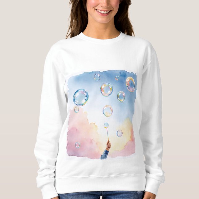 Whimsical Bubbles Watercolor Shirt T (Framsida)
