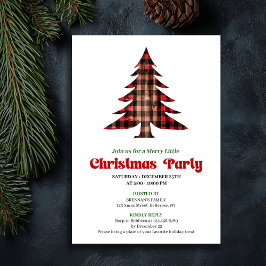 Whimsical Buffalo Check Holiday Party Invitation Inbjudningar