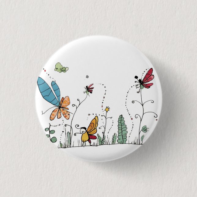 Whimsical bug märke, bug tema pin/märke/knapp knapp (Framsida)