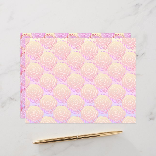 Whimsical bukig med pastellrosor (Fram/Back In Situ)