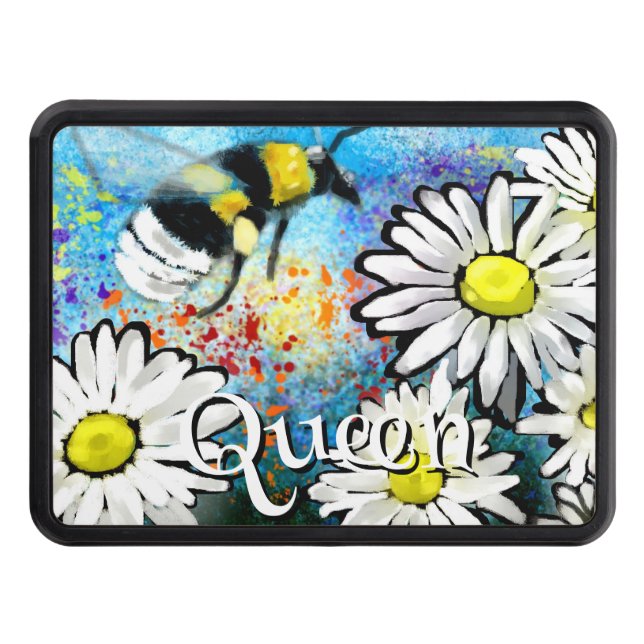 Whimsical Bumble Bee in Daisies Personalized Dragkroksskydd (Framsidan)