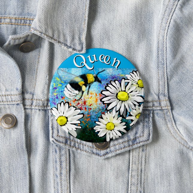 Whimsical Bumble Bee in Daisies Personalized Knapp (In Situ)