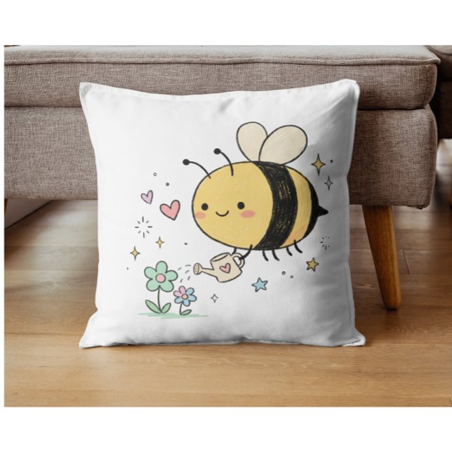  Whimsical Bumblebee Nature Lover  Kudde (Skapare uppladdad)