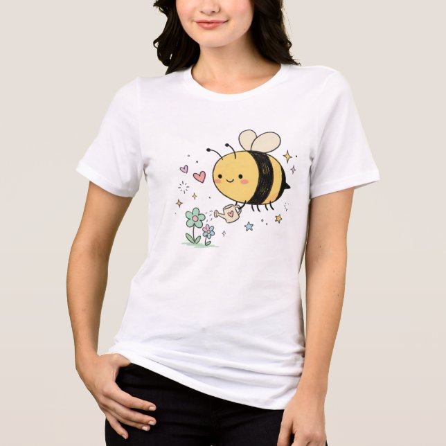  Whimsical Bumblebee Nature Lover  T Shirt (Framsida)
