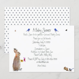 Whimsical bunny baby-dusch: inbjudningar