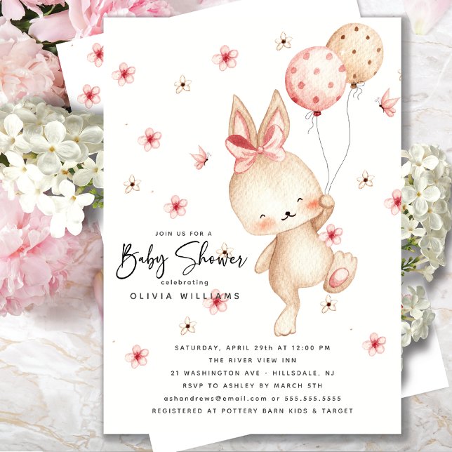 Whimsical Bunny Baby Shower-inbjudan Inbjudningar (Skapare uppladdad)