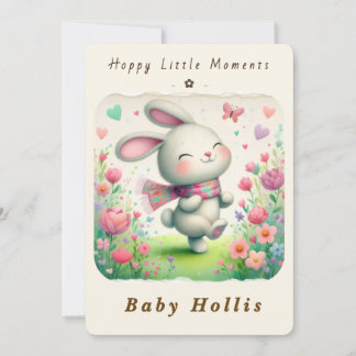 Whimsical Bunny Baby Shower Invitation Soft Floral Inbjudningar