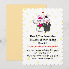 Whimsical Bunny Bröllop Tack Kort